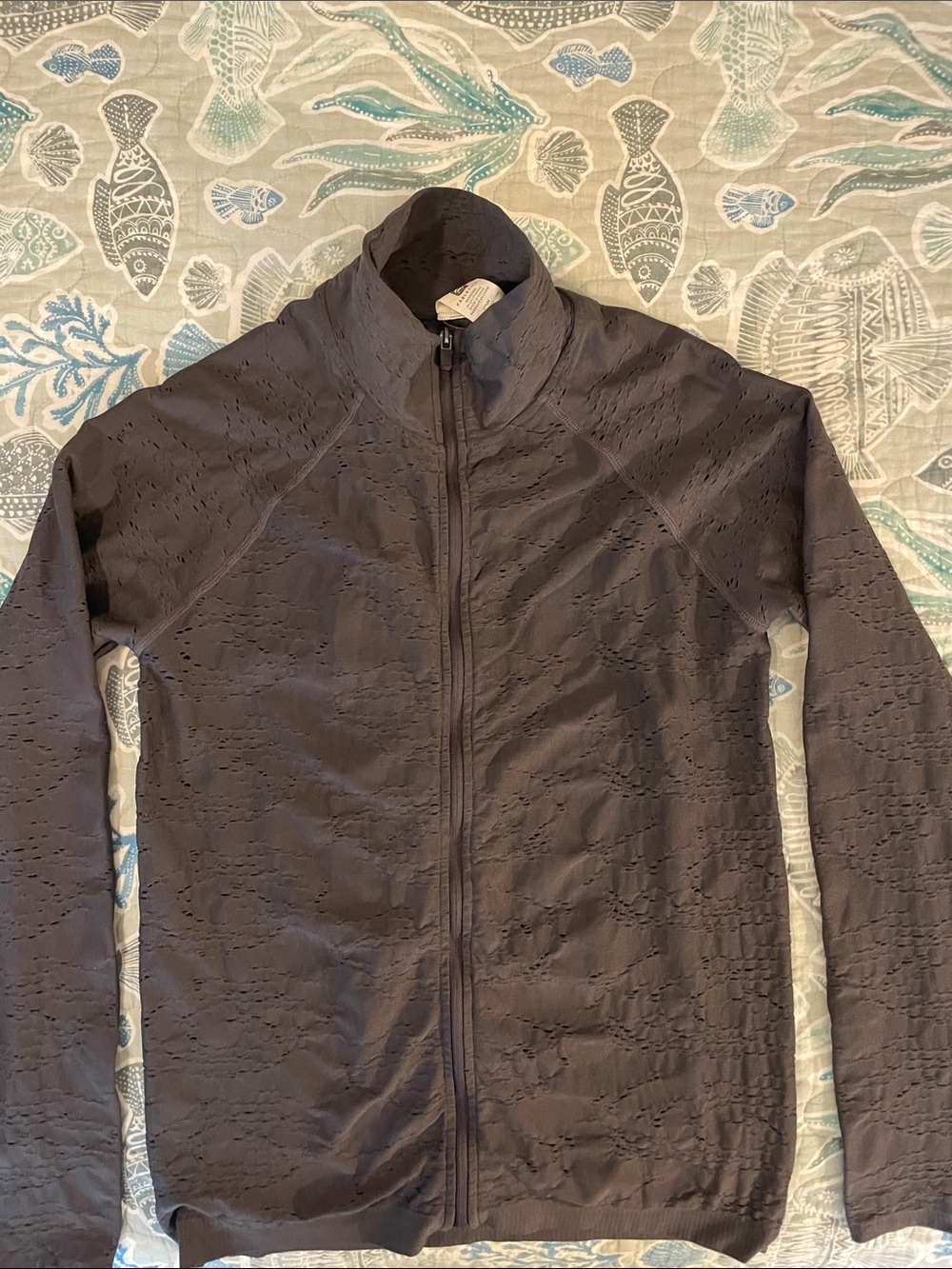 Fabletics Charcoal Full-Zip Lightweight Jacket